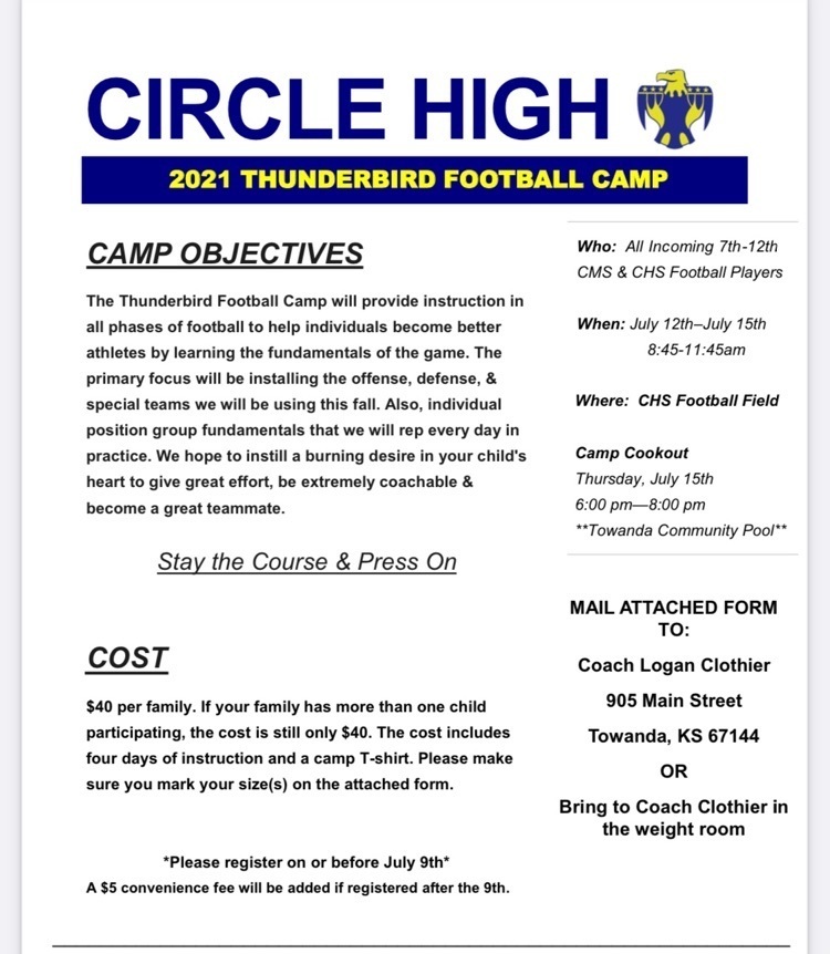 football camp cover form