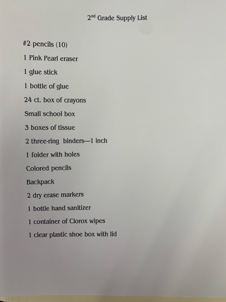 supply list