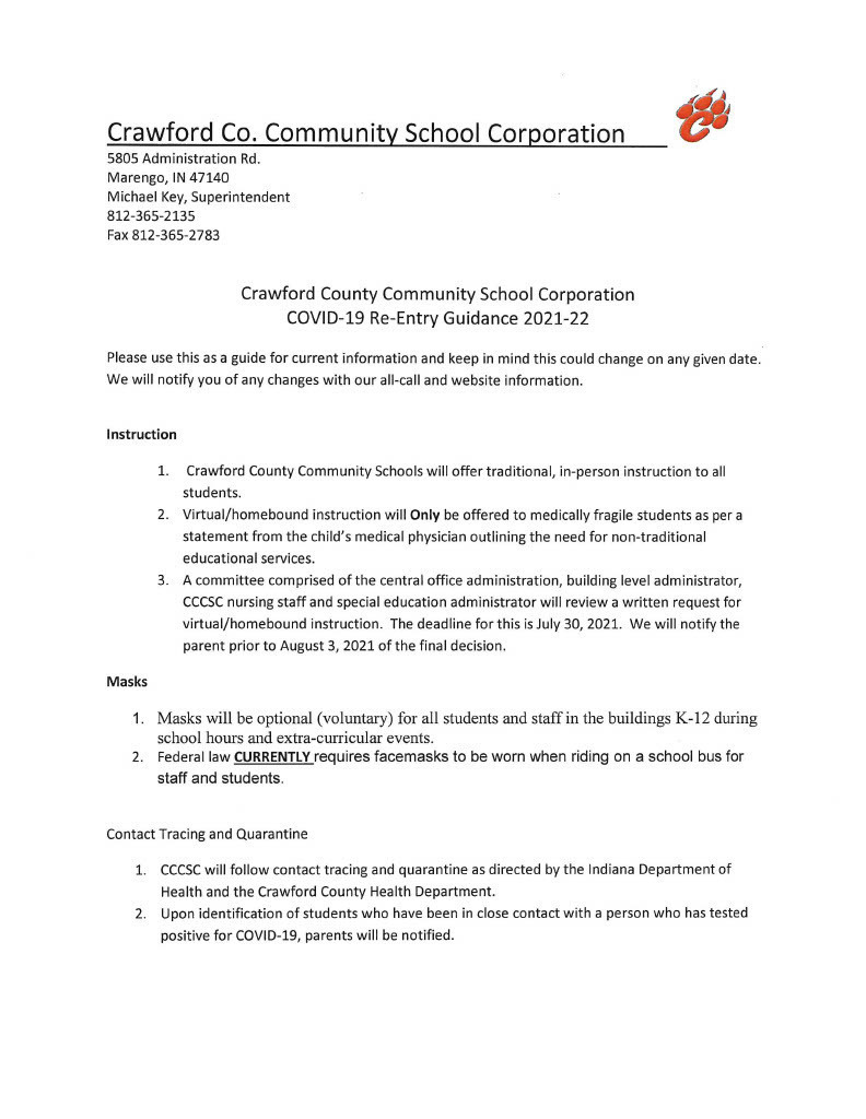 Re-entry Plan 2021-2022