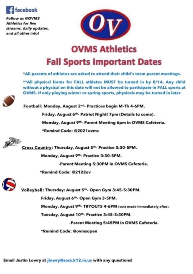 fall sports info