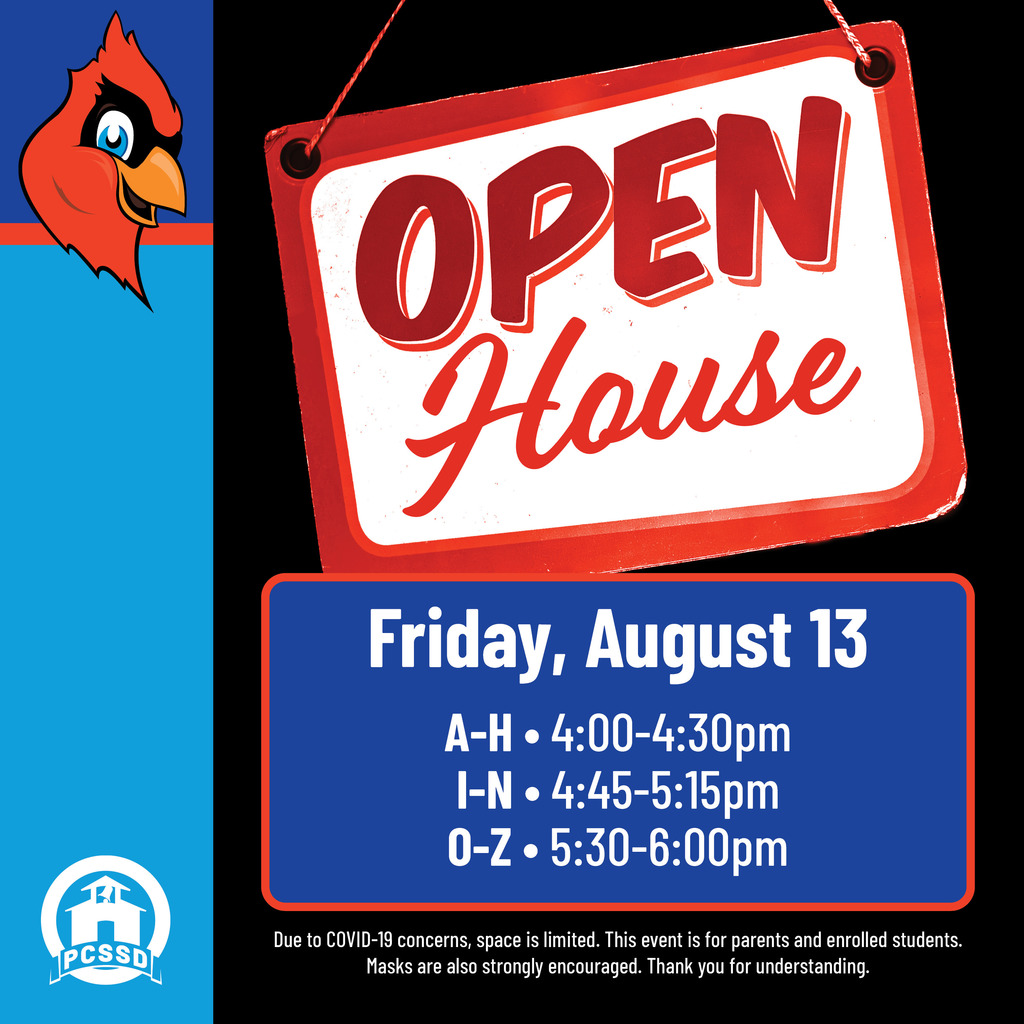 Open House Info, Aug 13 4-6 pm