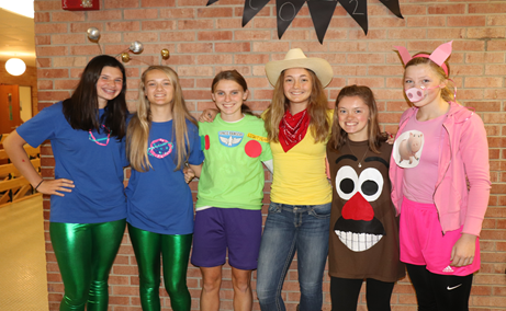 Students dress up like the characters from the movie Toy Story