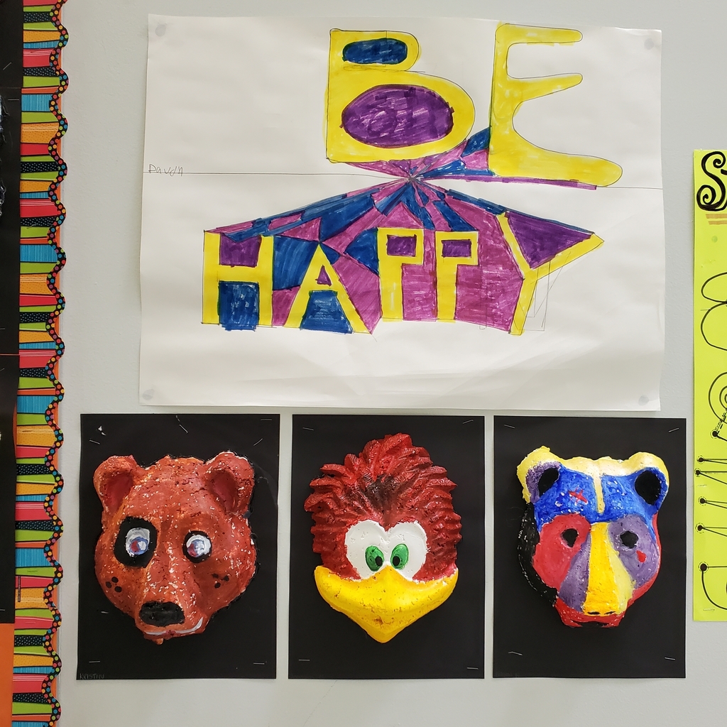 Student masks and a kind reminder to be happy!