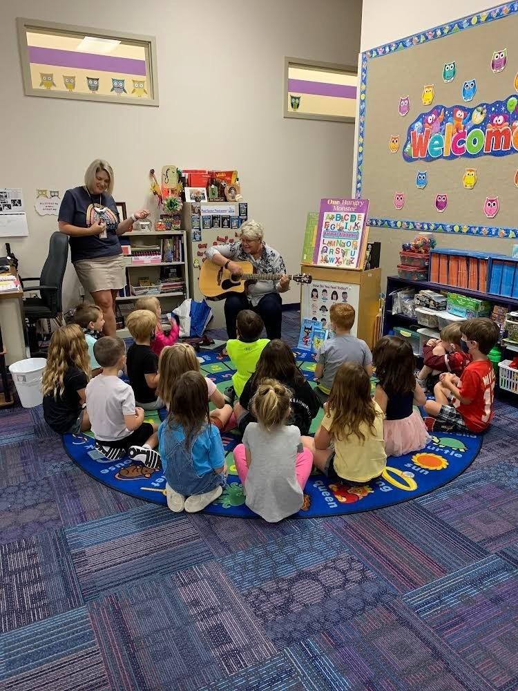 Dr. Demoss visits a classroom 