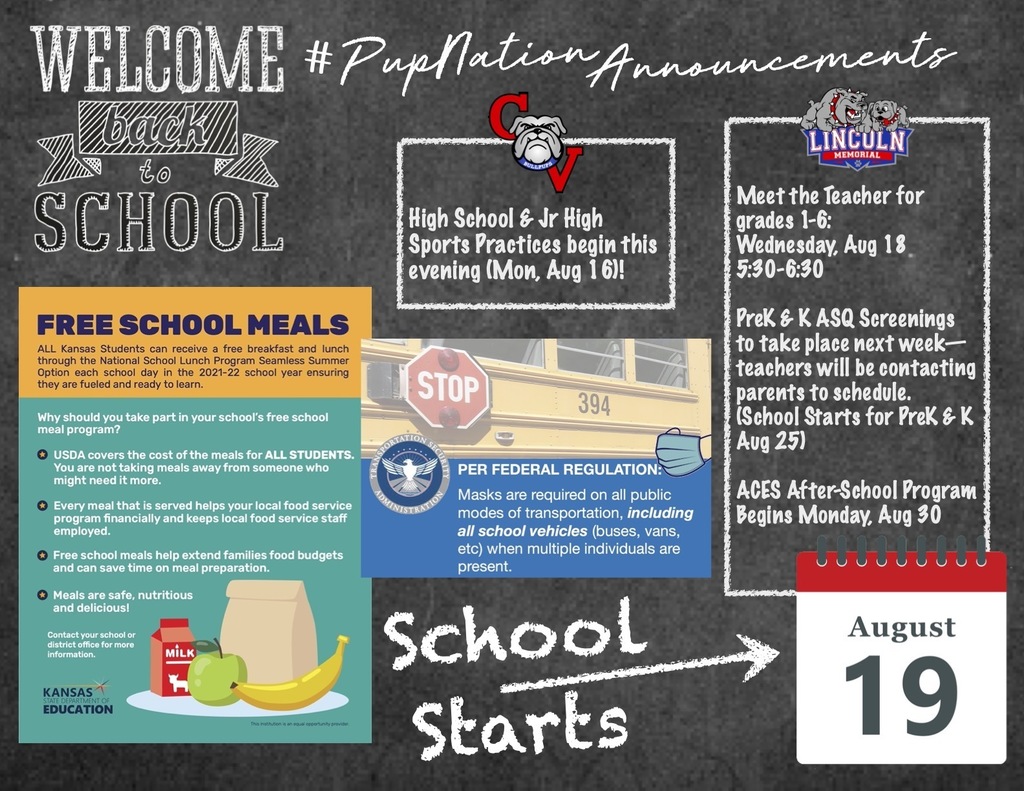 Depiction of Chalkboard with announcements