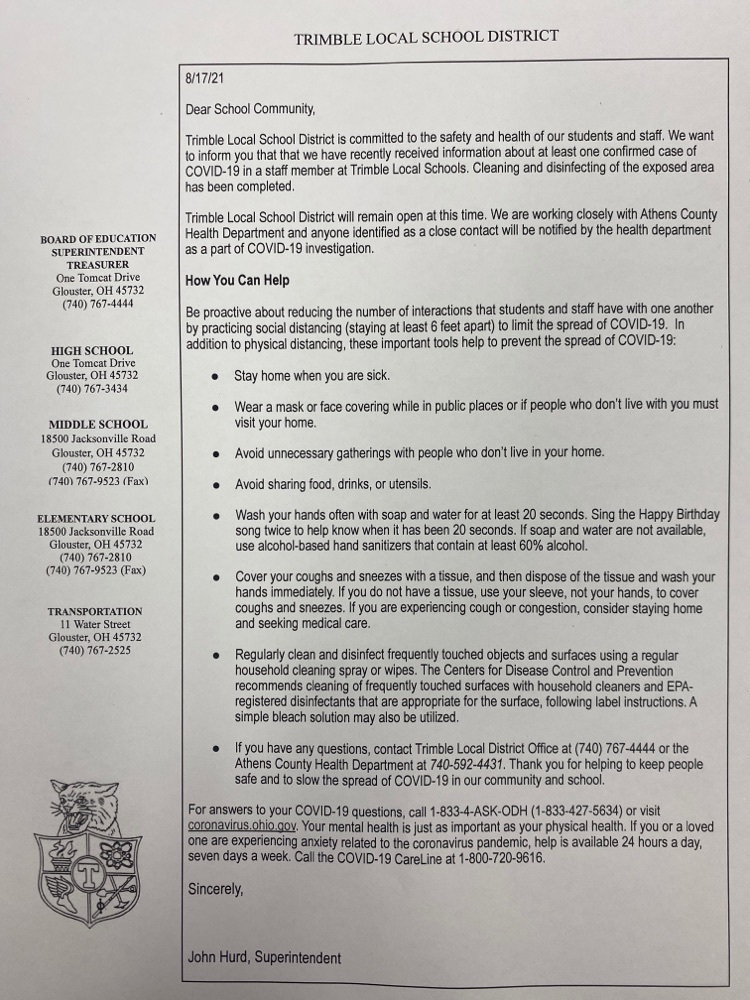 Covid letter