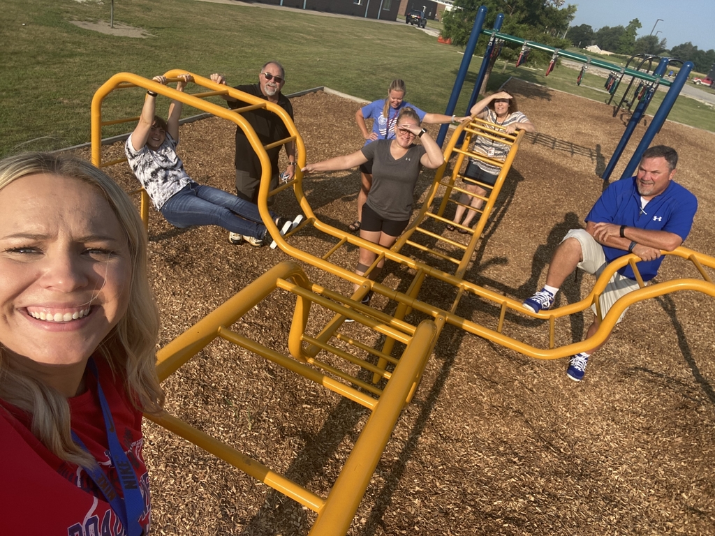 teachers team building on the playground