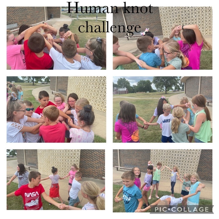 Miss D’s 4th graders completing the human knot 