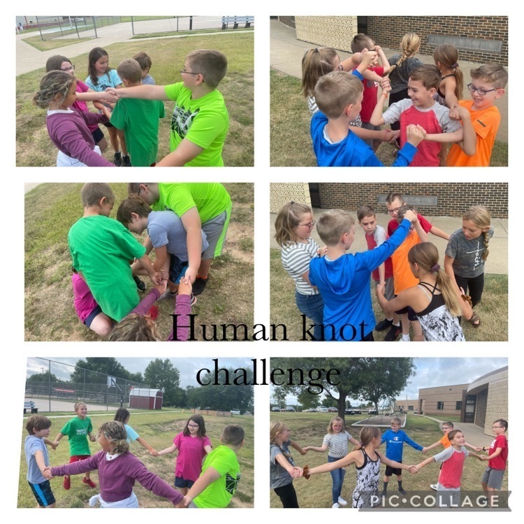 Mrs. Depew’s 4th grade completing the human knot