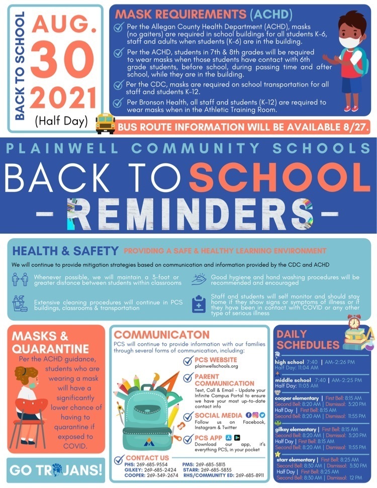 back to school reminders