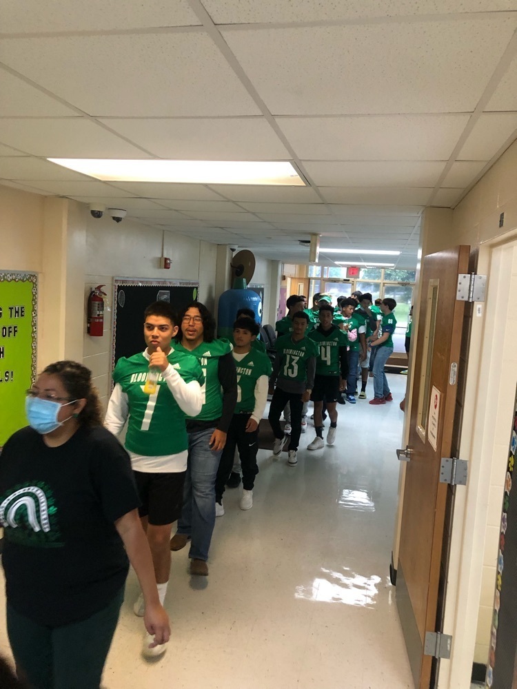 BHS cheerleaders and BES students came together to share some team spirit  