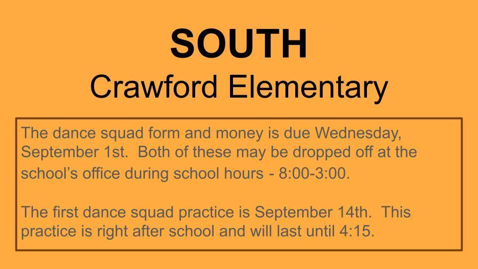 SCE Dance Squad Announcement
