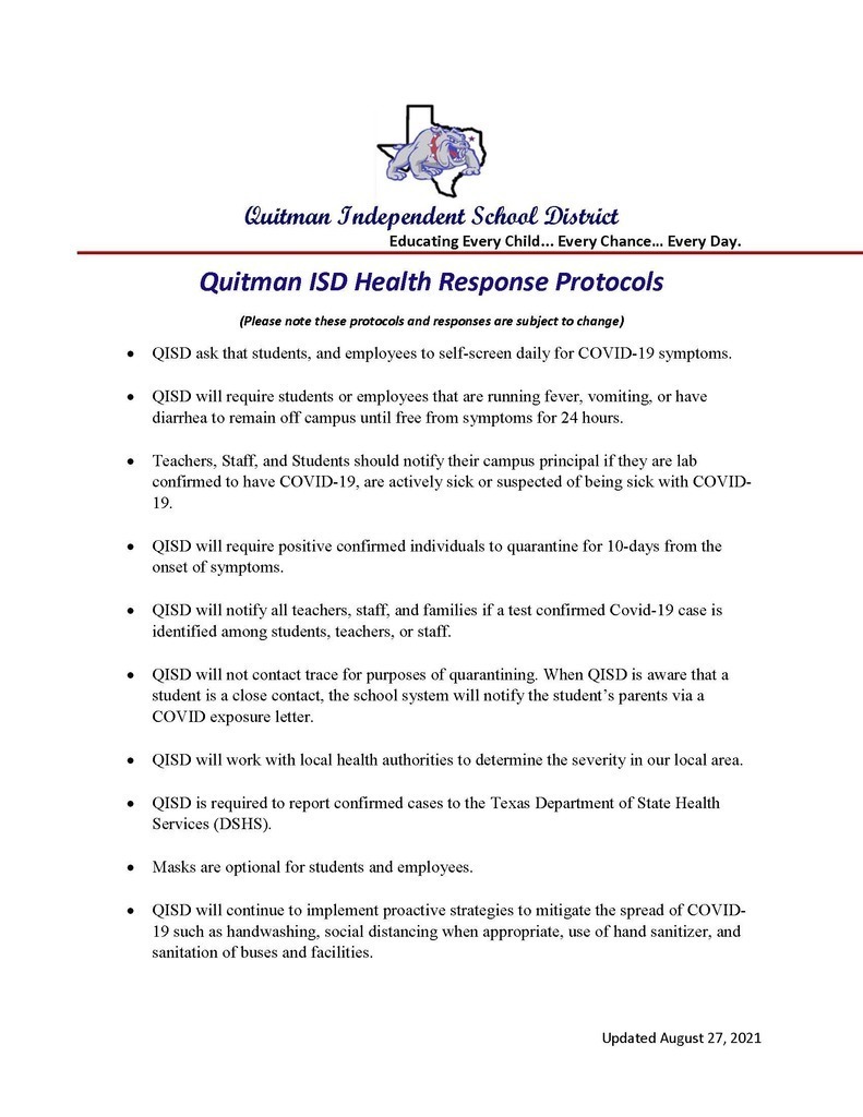 Health Response Protocols