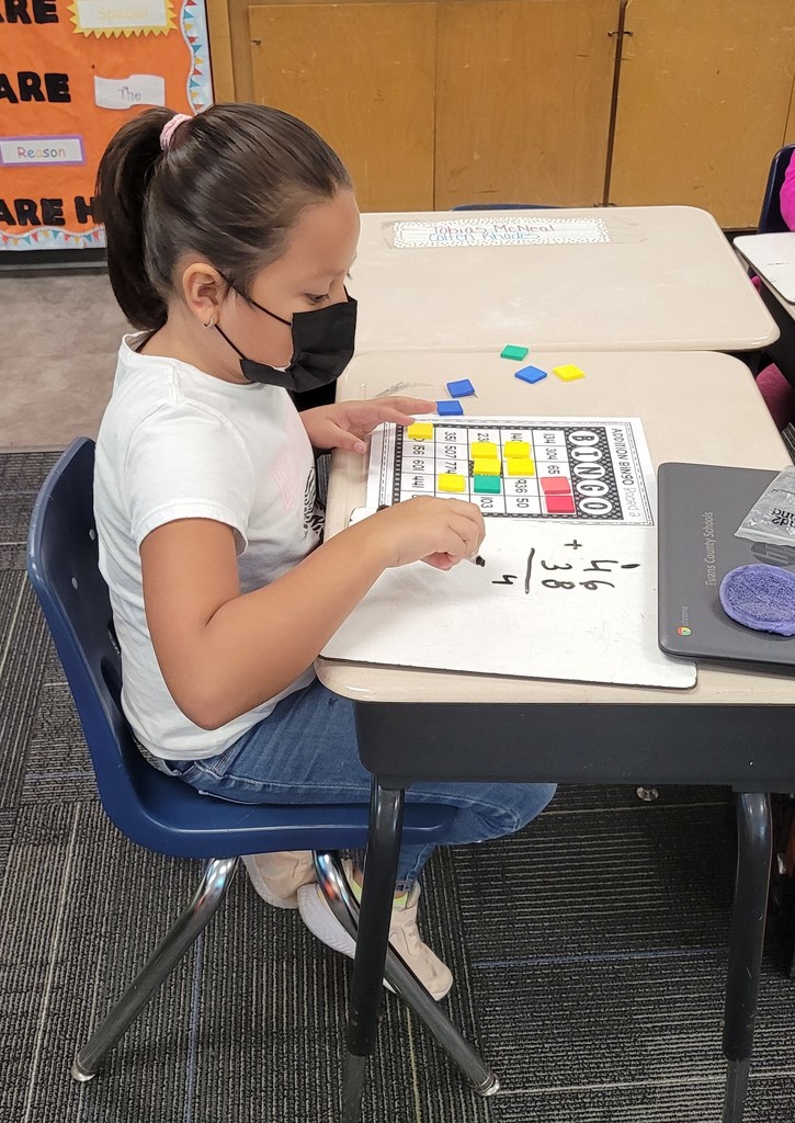 image of student playing addition bingo