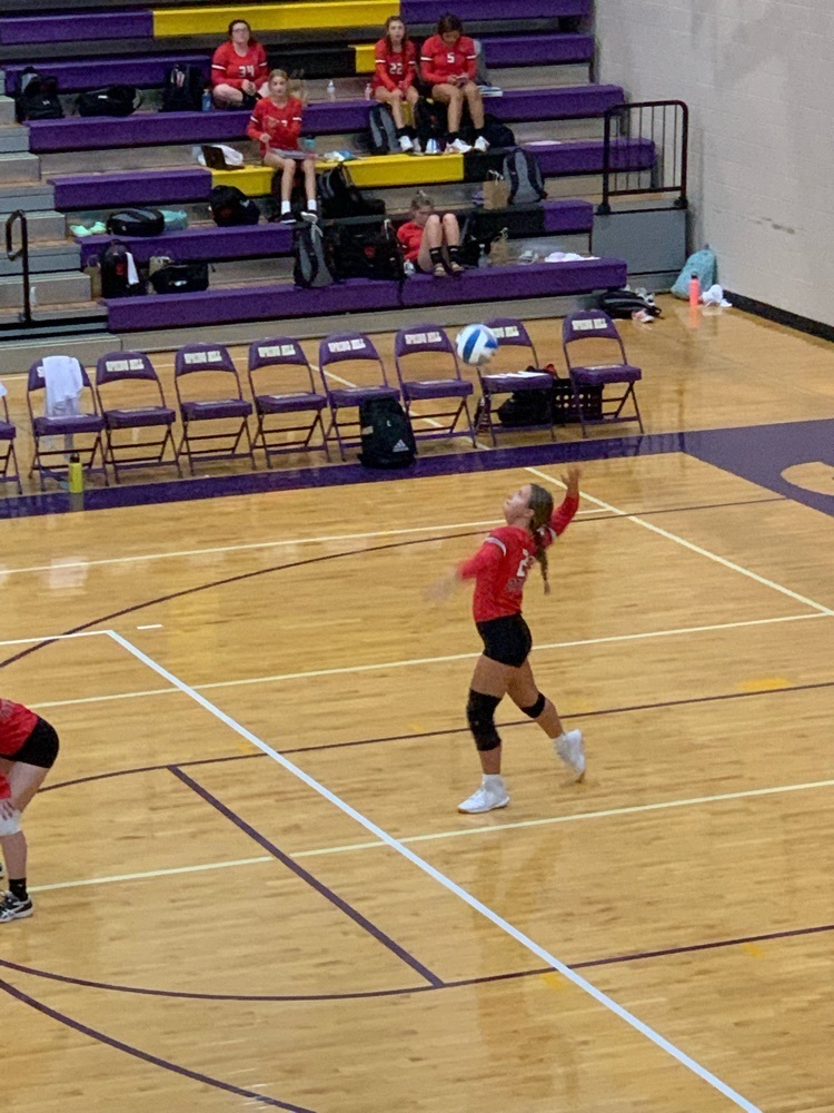girl serving a volleyball