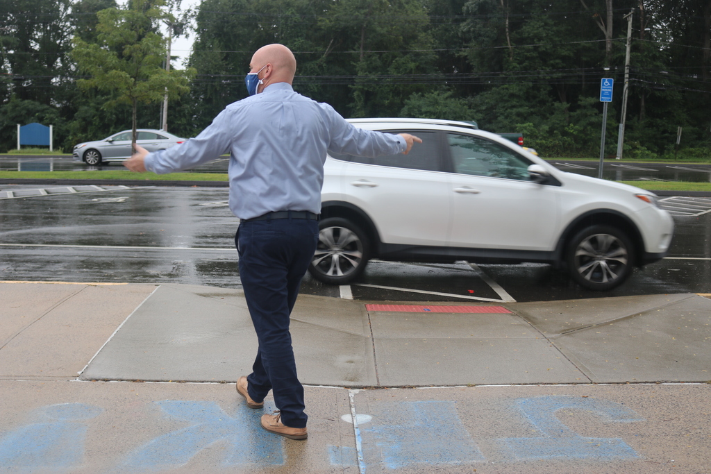 principal sean brennan directs traffic