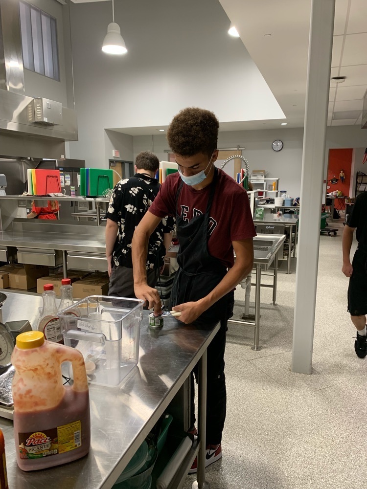 student preparing food 