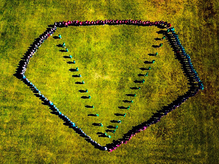 Elementary in their character shirts.