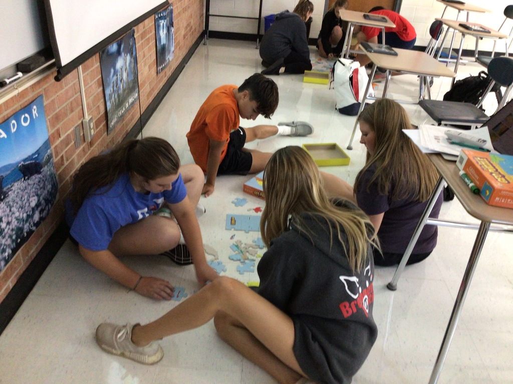 students working on maps