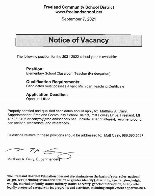 Kindergarten Posting