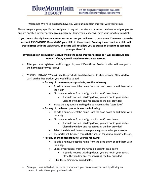 Ski Club Information