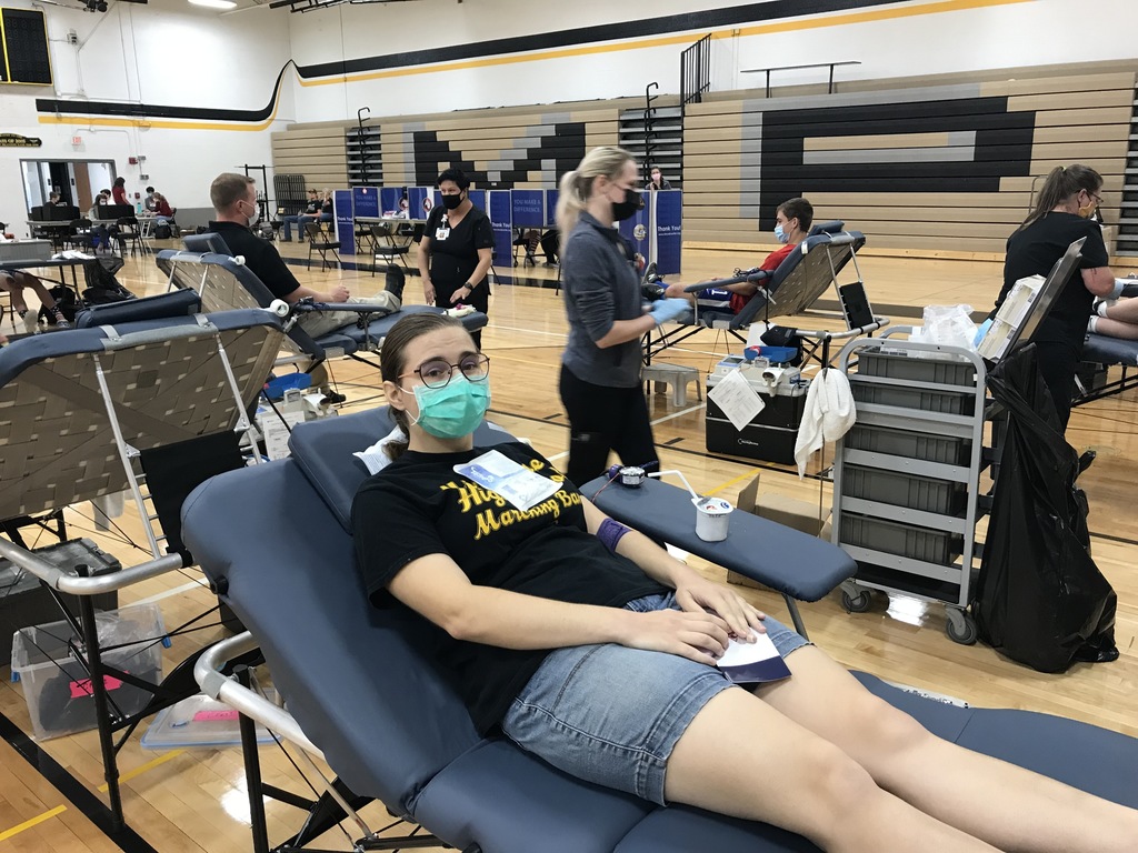 student donating blood