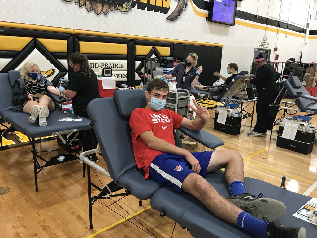 student donating blood