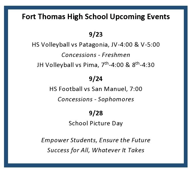 FTHS Events 9/23-9/24/2021