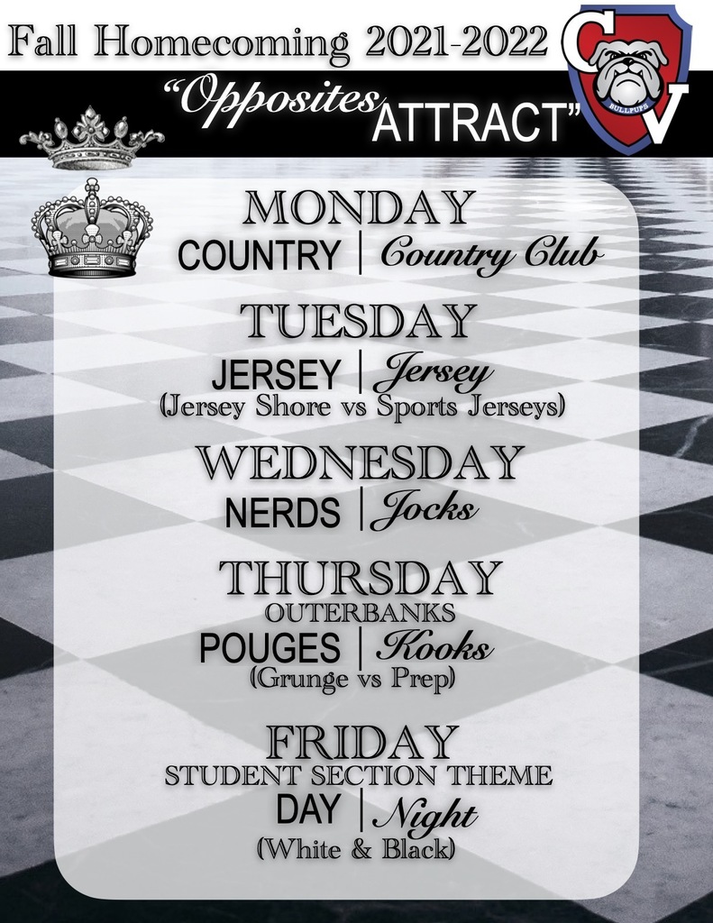 Homecoming Week Spirit Days