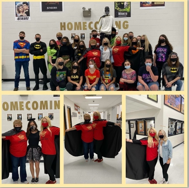 students dressed as superheroes
