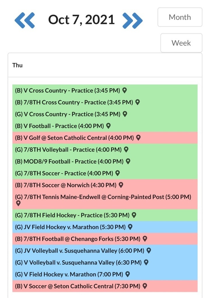 schedule