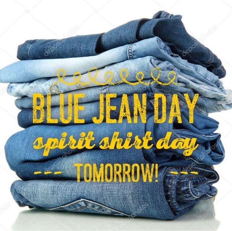 Blue jean and spirit shirt day