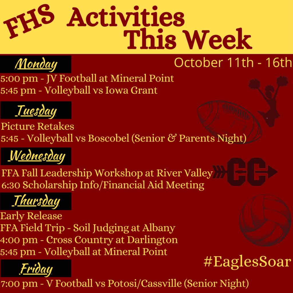 Weekly High School Activity List