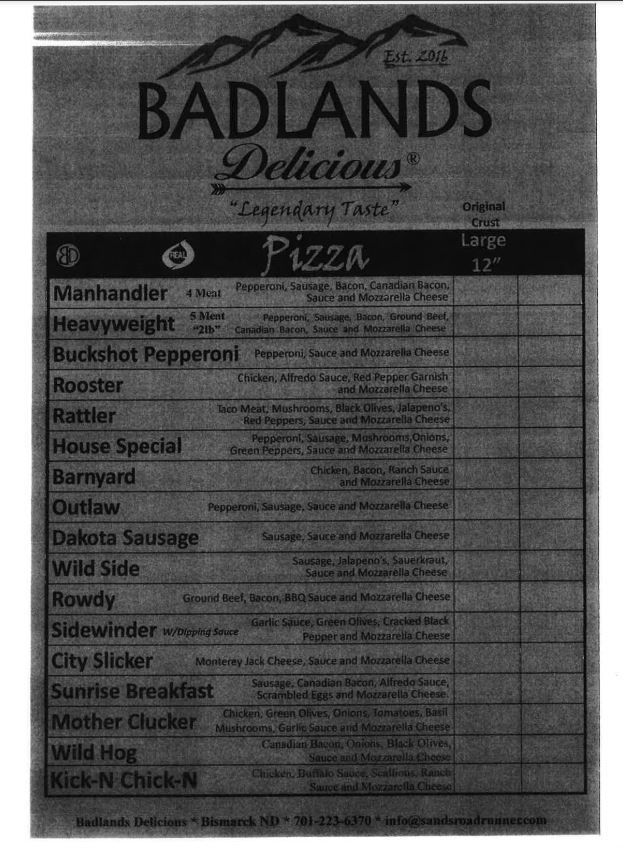 Pizza Descriptions