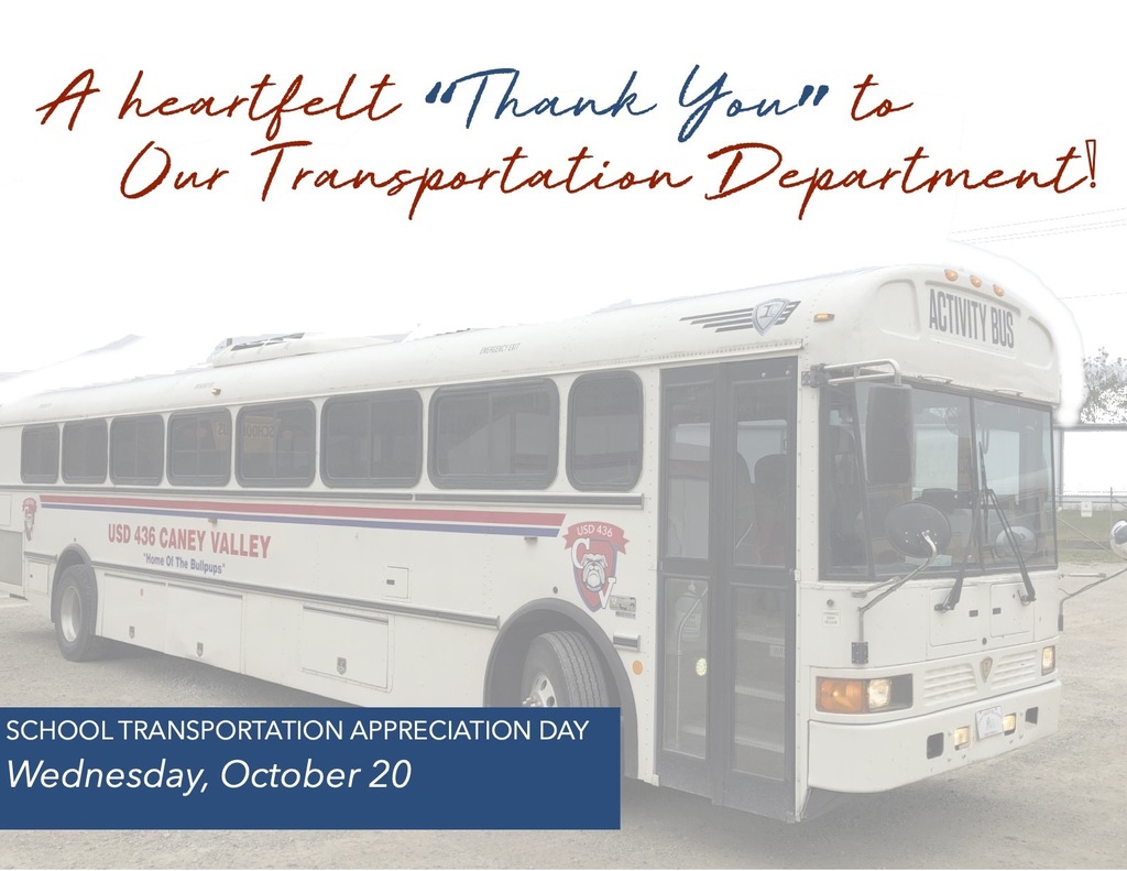 A heartfelt thank you to our transportation department. School transportation appreciation day, Wednesday, Oct 20