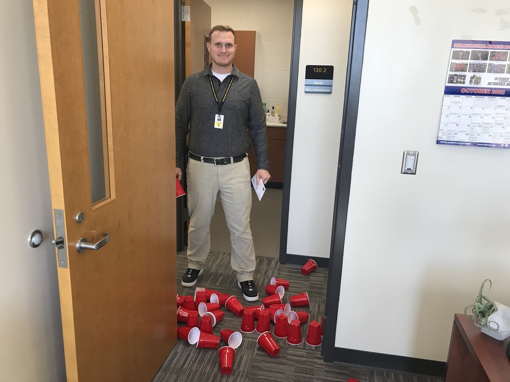 Cup tower knocked down by assistant principal
