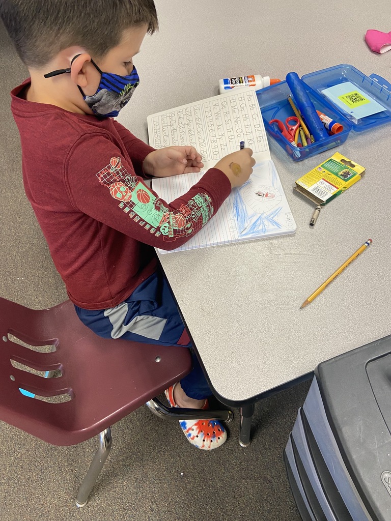 students writing a story