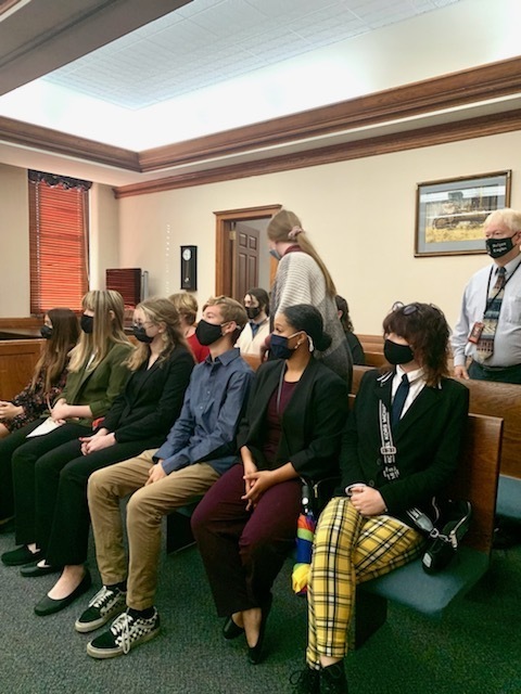 Mock Trial students in Courtroom A