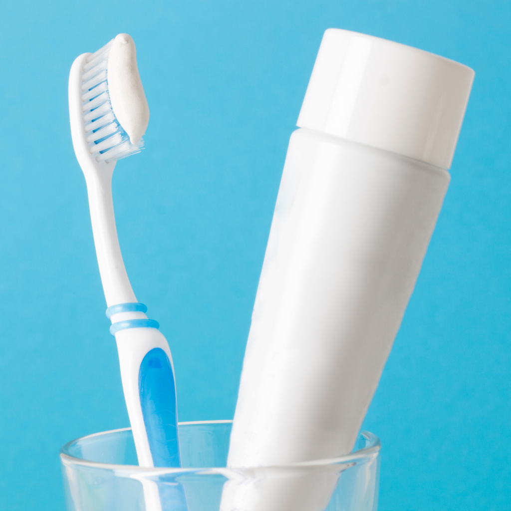 Image of toothbrush and toothpaste