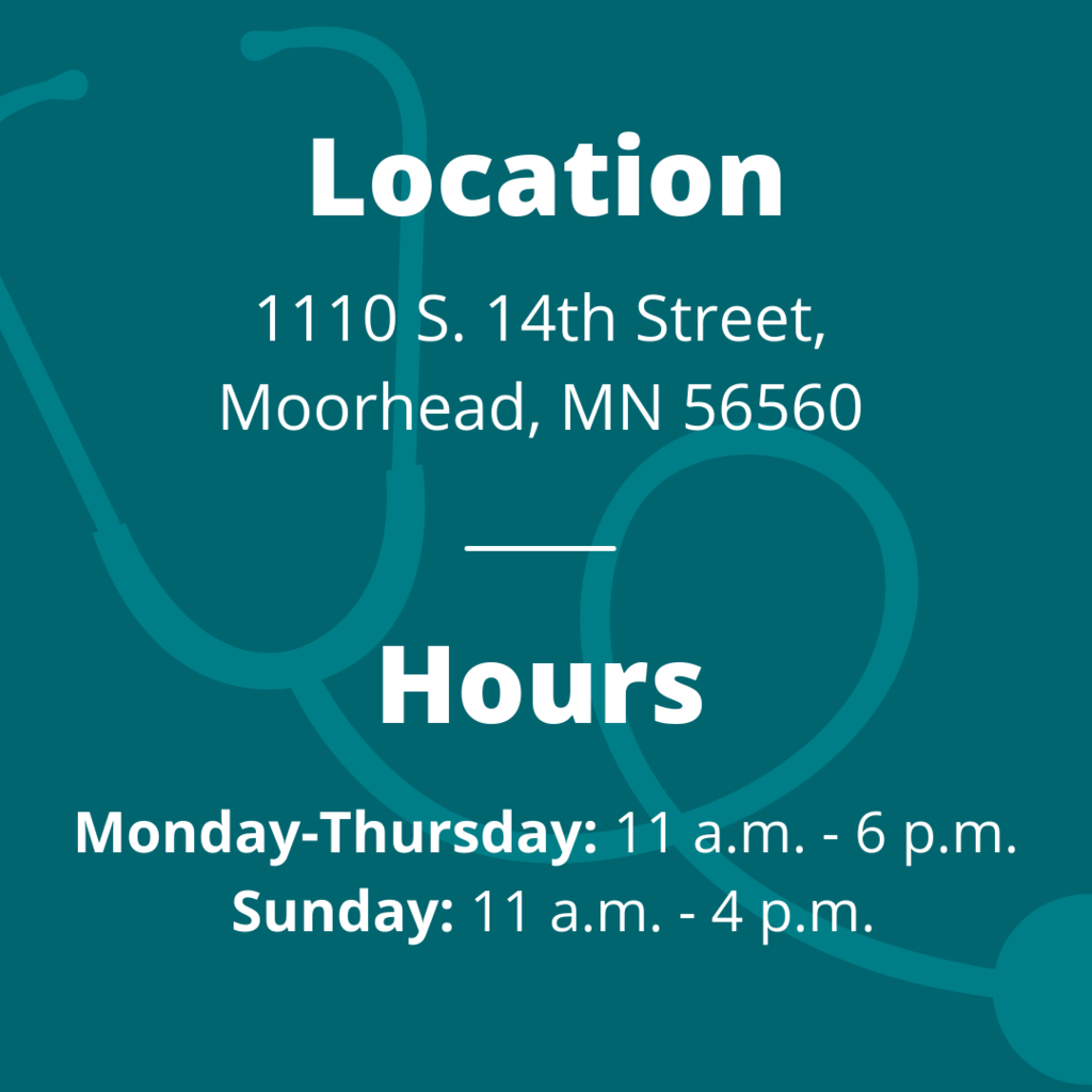 COVID Testing graphic, 1110 14th St S, Moorhead