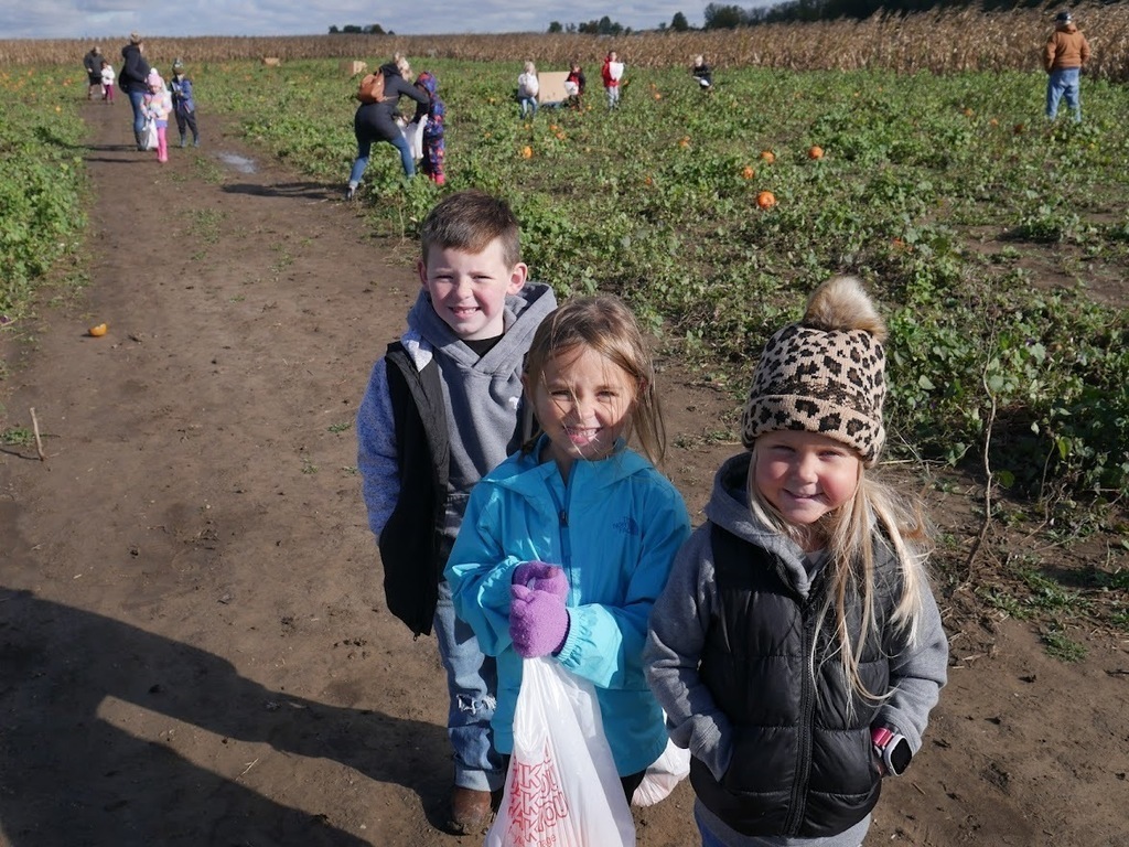 Three students in the field