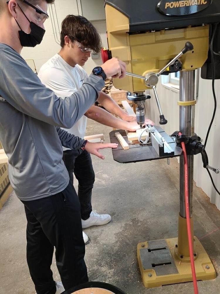 two students working 