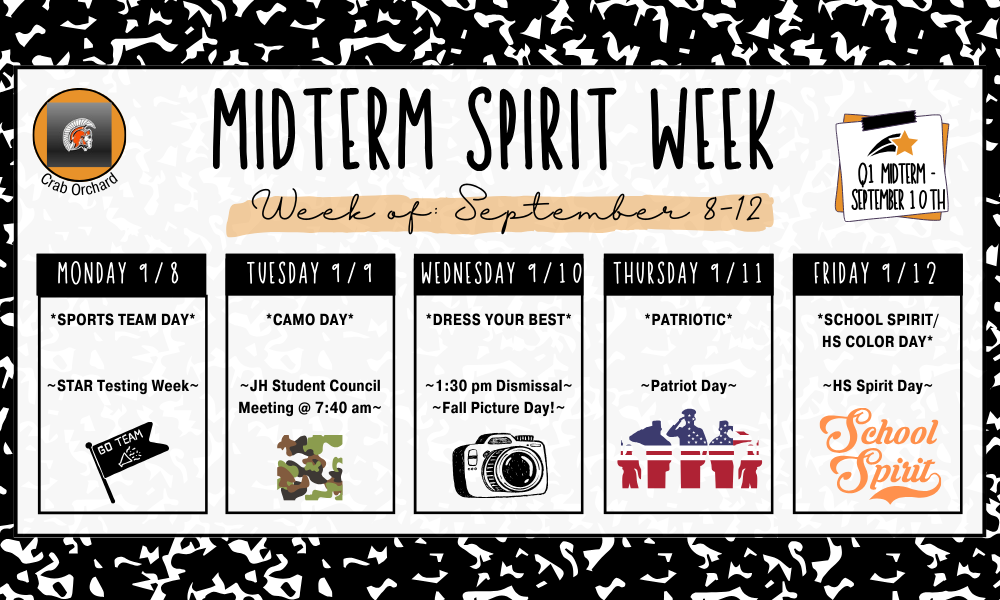 Q1 Midterm Spirit Week information