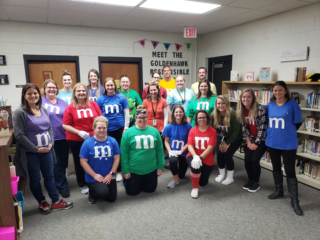 Staff dressed as M&Ms