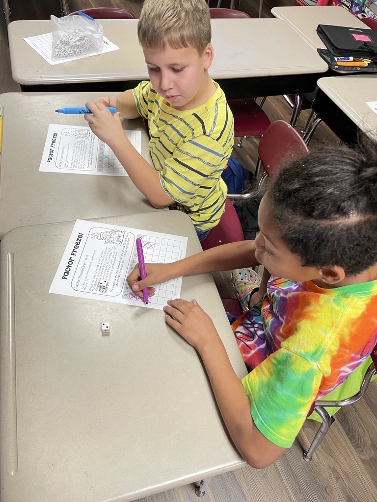 boys working on factor flip sheets