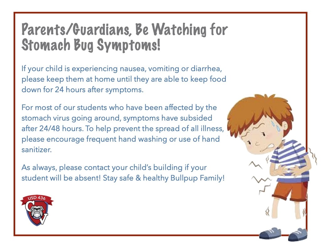 Parents/Guardians, Be Watching for Stomach Bug Symptoms!