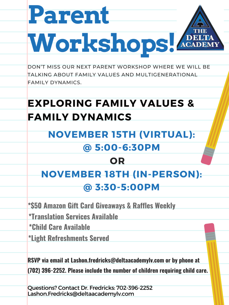 Novemeber Parent Workshops