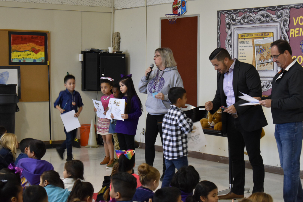 Student receiving an award 