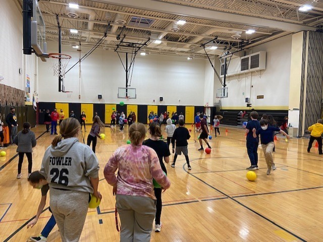 Games in the gym.