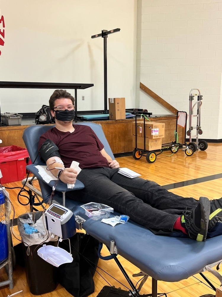 student giving blood